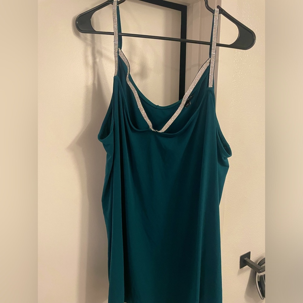 Size 3 Torrid teal and rhinestone tank top